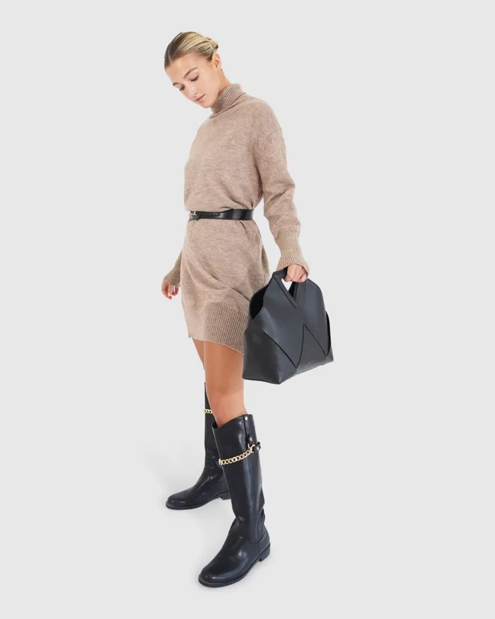 Nothing Compares Knit Dress 8211 Oat Dresses Belle and Bloom Women