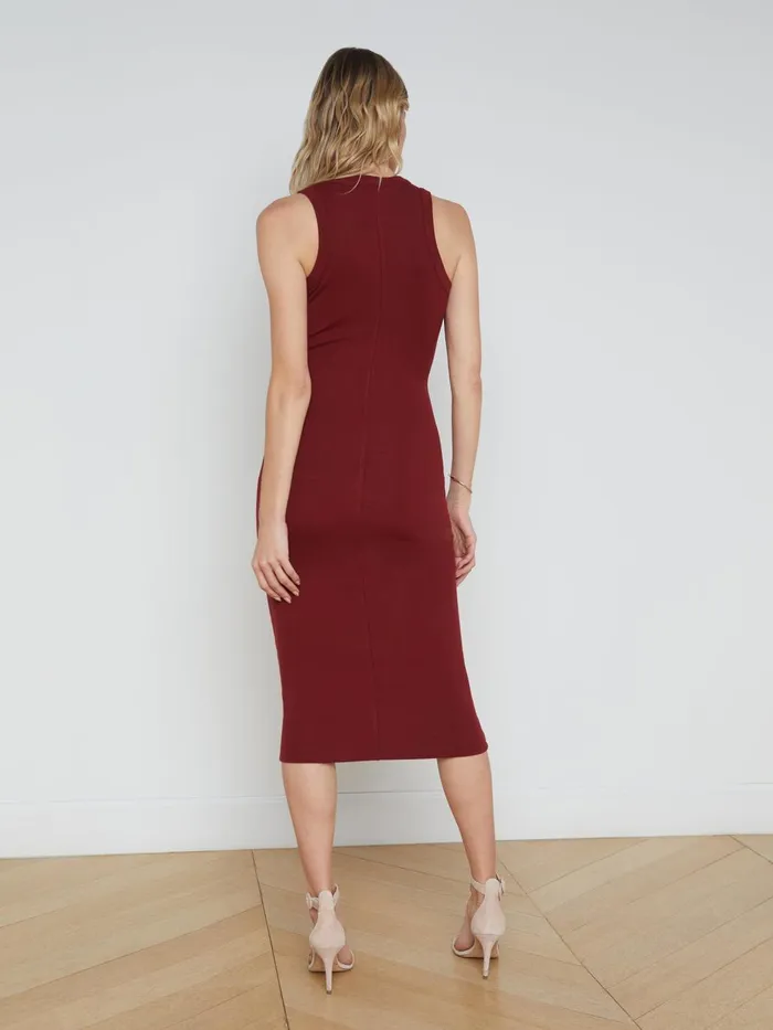 Nura Sleeveless Midi Dress Syrah Women L039Agence Knitwear Nura Sleeveless Midi Dress Syrah Women L039Agence Knitwear