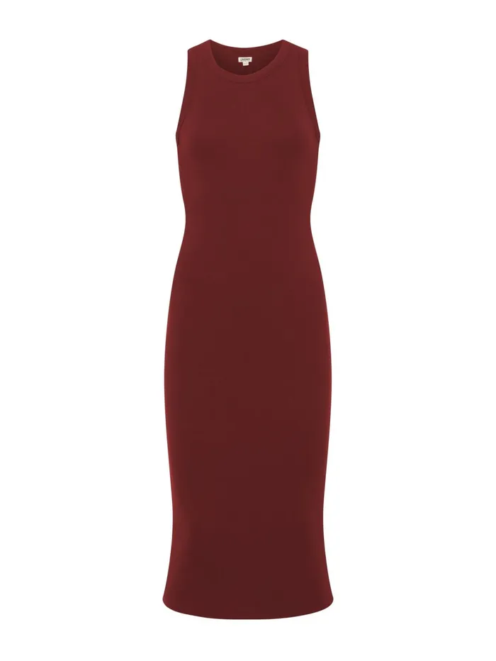 Nura Sleeveless Midi Dress Syrah Women L039Agence Knitwear Nura Sleeveless Midi Dress Syrah Women L039Agence Knitwear