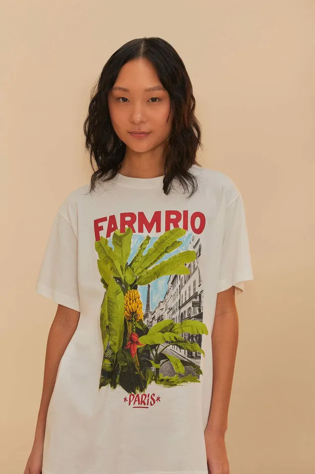 OffWhite From Brasil To The World Relaxed TShirt Women FARM Rio Tshirts