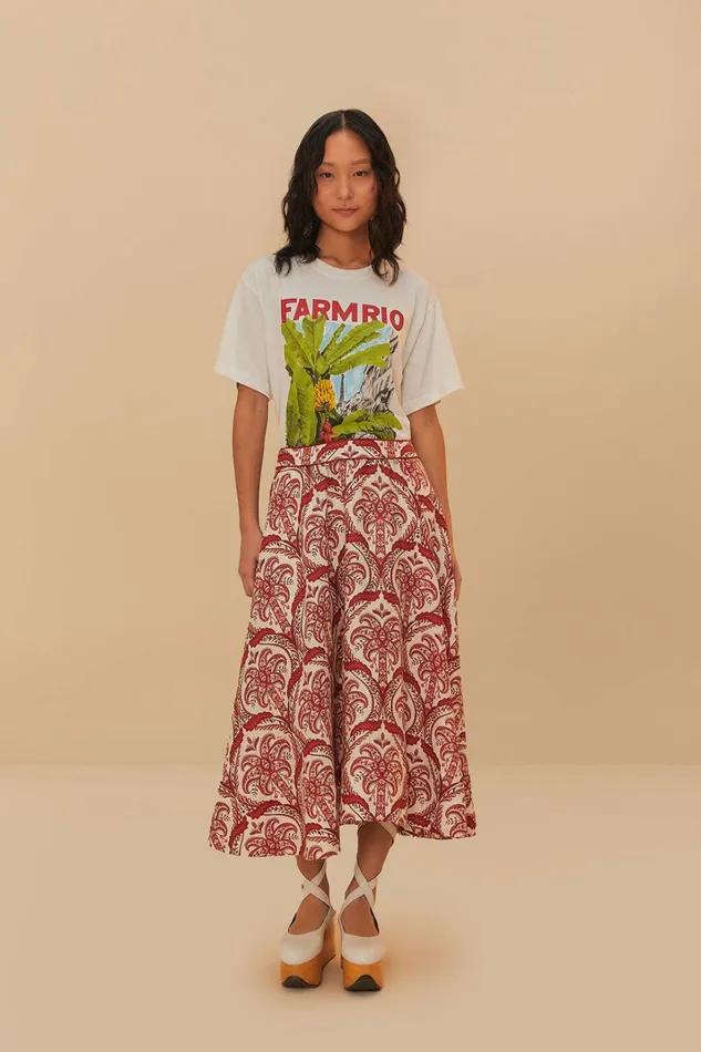 OffWhite From Brasil To The World Relaxed TShirt Women FARM Rio Tshirts OffWhite From Brasil To The World Relaxed TShirt Women FARM Rio Tshirts
