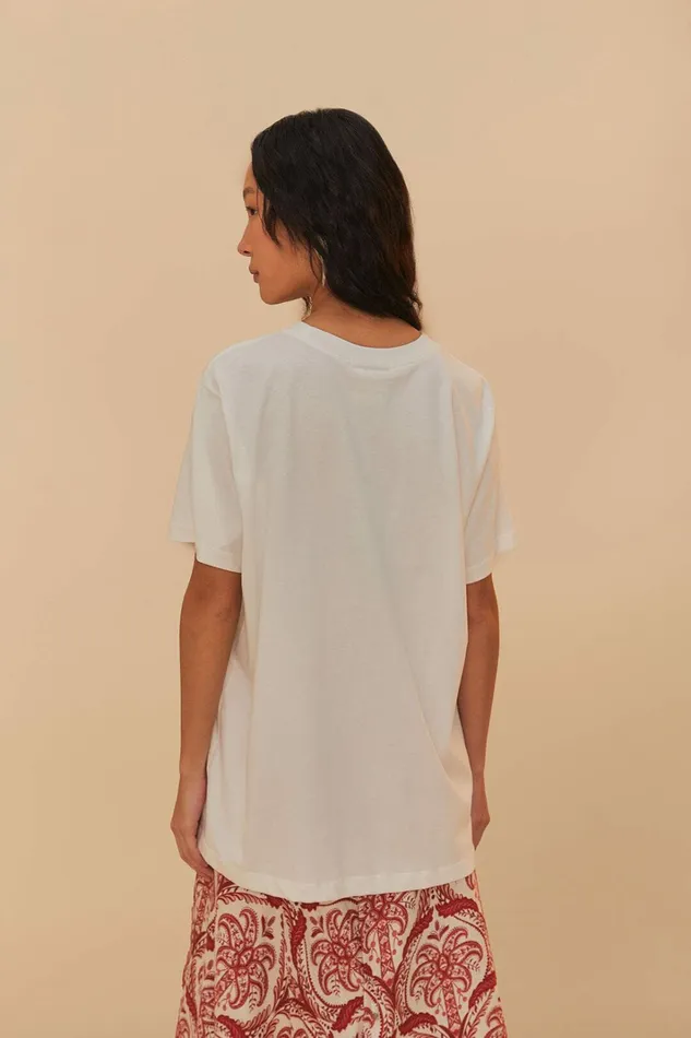 OffWhite From Brasil To The World Relaxed TShirt Women FARM Rio Tshirts OffWhite From Brasil To The World Relaxed TShirt Women FARM Rio Tshirts