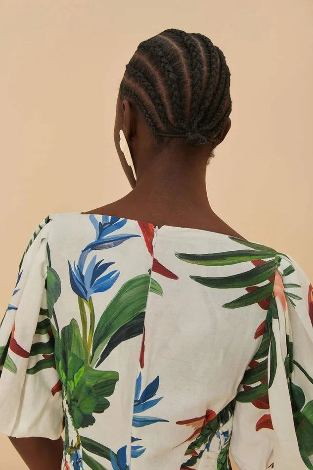 OffWhite Midnight Macaw Fiesta Midi Dress Women FARM Rio Midi Dresses OffWhite Midnight Macaw Fiesta Midi Dress Women FARM Rio Midi Dresses
