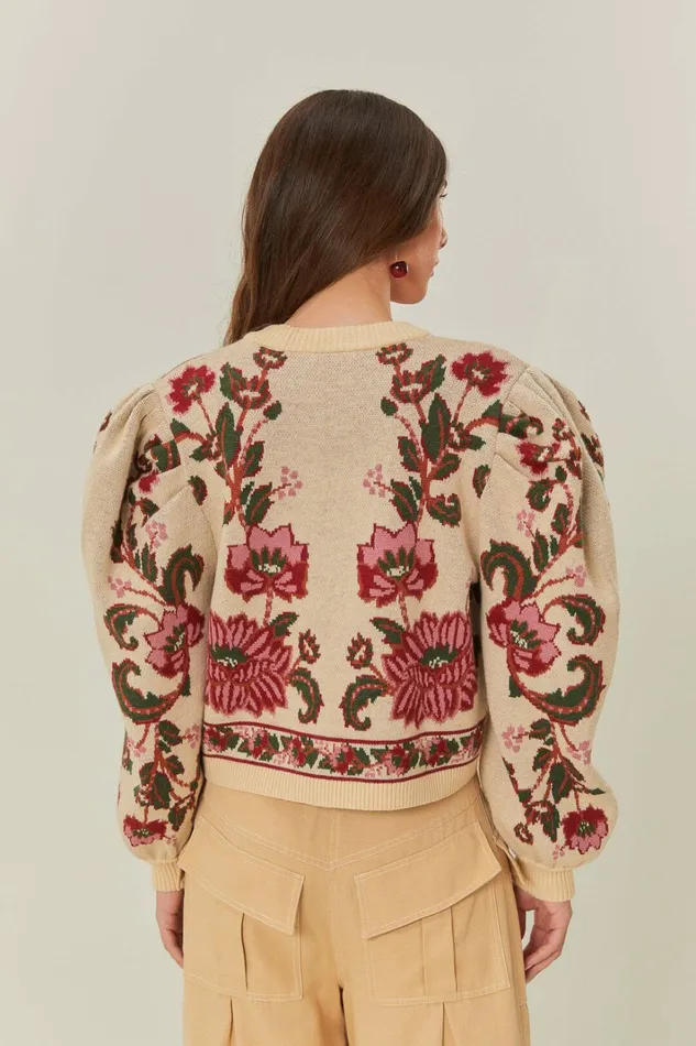 OffWhite Ravenala Knit Cardigan Women FARM Rio Cardigans OffWhite Ravenala Knit Cardigan Women FARM Rio Cardigans