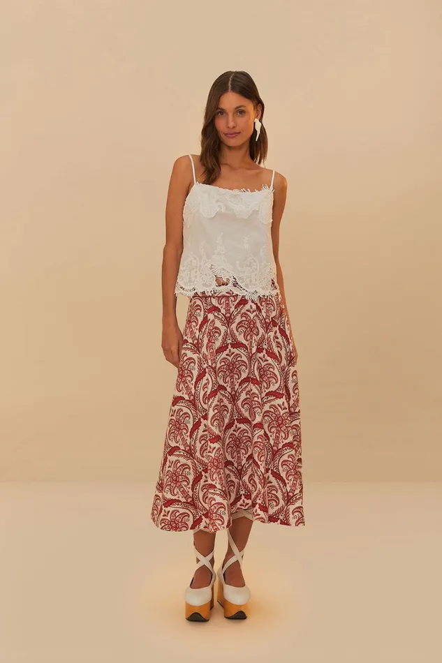 OffWhite Sleeveless Lace Top Women FARM Rio Crop Tops OffWhite Sleeveless Lace Top Women FARM Rio Crop Tops