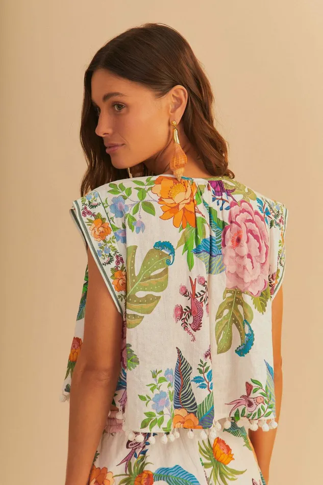 OffWhite Sweet Bloom Blouse Women FARM Rio Blouses OffWhite Sweet Bloom Blouse Women FARM Rio Blouses