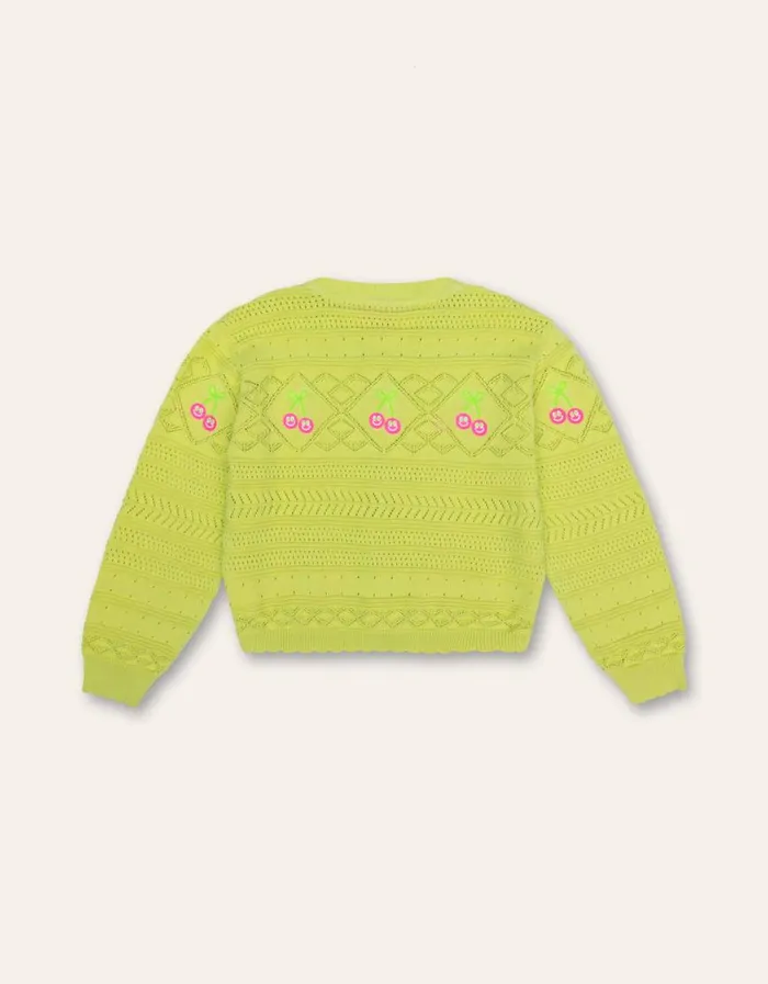 Oilily Pullovers and Cardigans Girls Vruity Cardigan Limeade Oilily Pullovers and Cardigans Girls Vruity Cardigan Limeade
