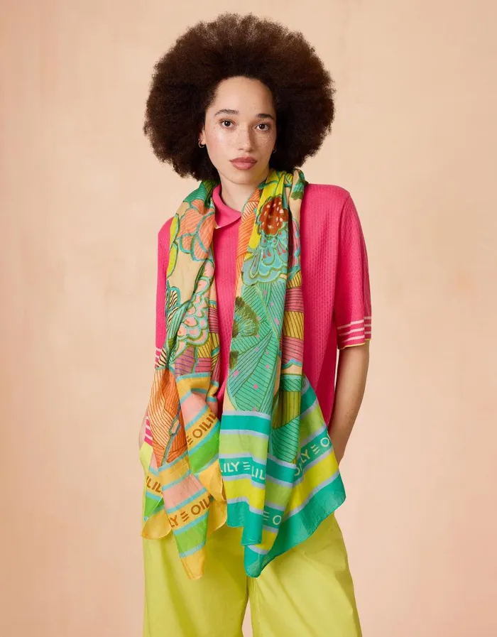 Oilily Scarfs and Hats Women Artisan Flower Scarf Joseba Oilily Scarfs and Hats Women Artisan Flower Scarf Joseba