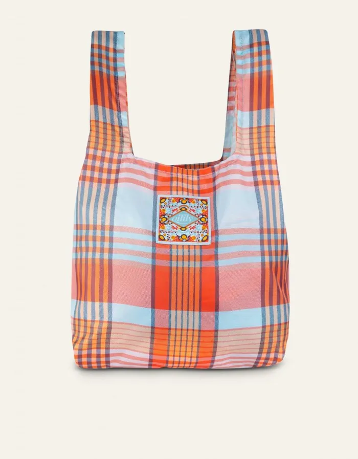 Oilily Shoppers Bags Toto Folding Tote Penelope Checkblue Haze