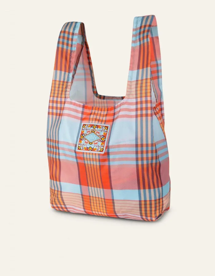 Oilily Shoppers Bags Toto Folding Tote Penelope Checkblue Haze Oilily Shoppers Bags Toto Folding Tote Penelope Checkblue Haze