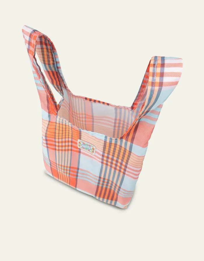 Oilily Shoppers Bags Toto Folding Tote Penelope Checkblue Haze Oilily Shoppers Bags Toto Folding Tote Penelope Checkblue Haze