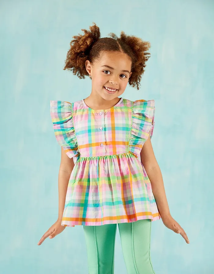 Oilily TShirts and Tops Girls Bajour Blouse Candy Check Oilily TShirts and Tops Girls Bajour Blouse Candy Check