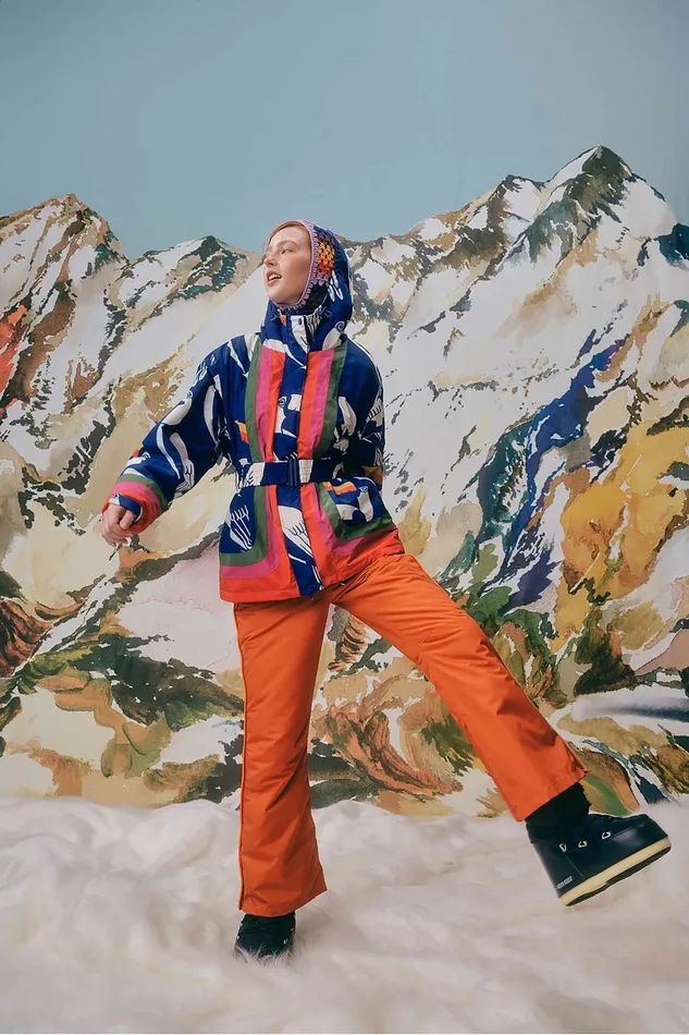 Orange Ski Pants Women FARM Rio Puffer Jackets