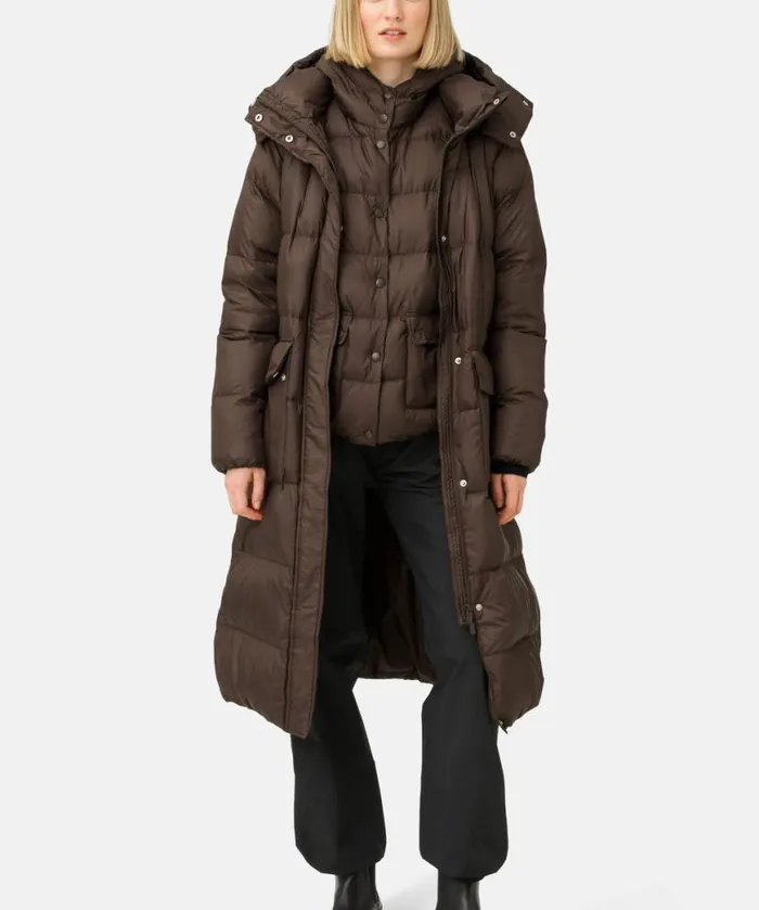 Outerwear Ilse Jacobsen All Jackets And Coats Long Down Coat 8211 Chocolate Brown