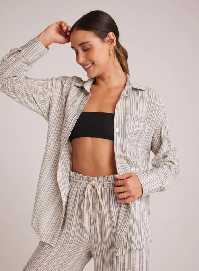 Oversize Pocket Button Down 8211 Eze Slub Stripe Women Bella Dahl Long Sleeve