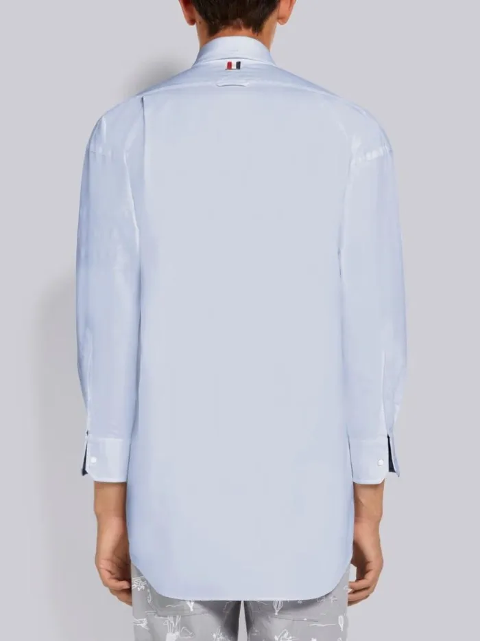 Oxford Satin Weave 4bar Oversized Shirt Light Blue Men Thom Browne Shirting