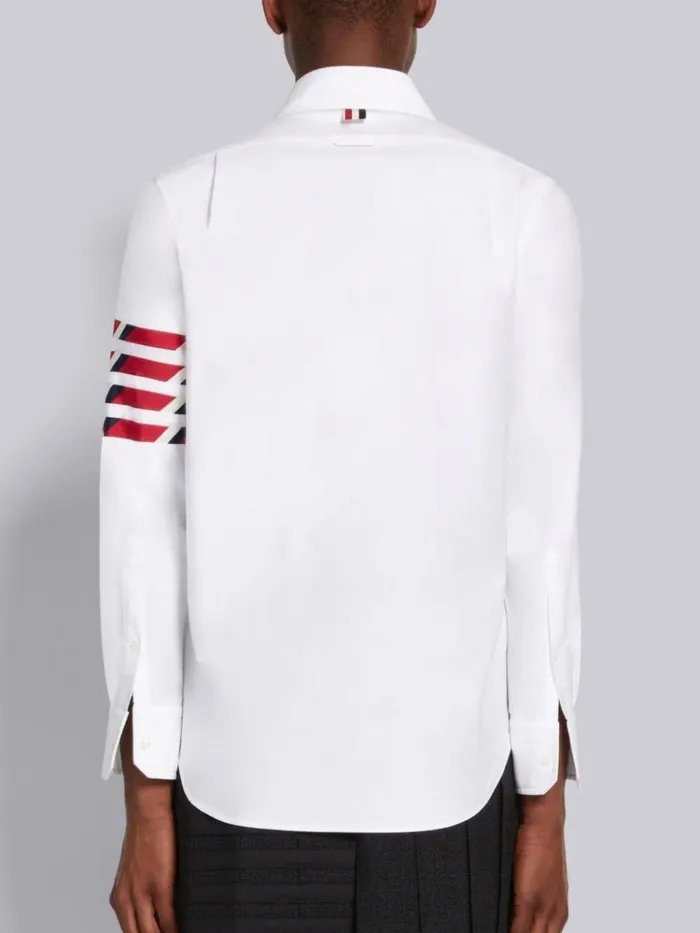 Oxford Seamed 4bar Straight Fit Shirt White Men Thom Browne Shirting
