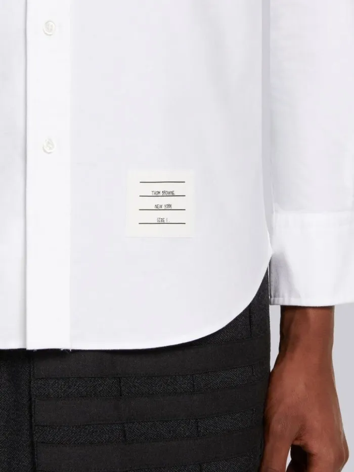 Oxford Seamed 4bar Straight Fit Shirt White Men Thom Browne Shirting