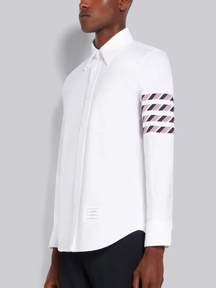 Oxford Stripe 4bar Straight Fit Shirt White Men Thom Browne Shirting