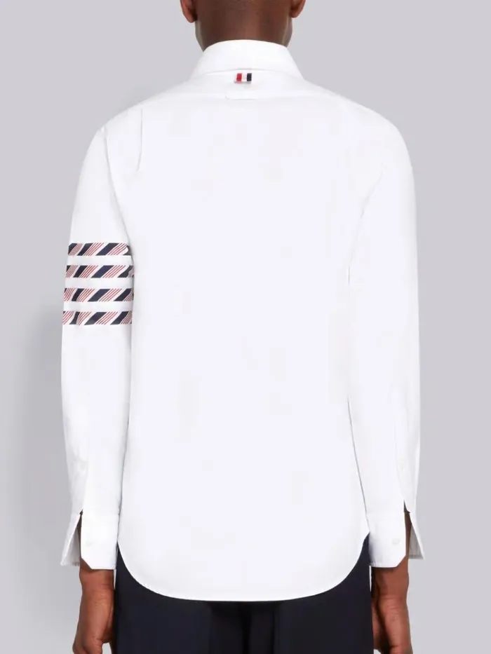 Oxford Stripe 4bar Straight Fit Shirt White Men Thom Browne Shirting