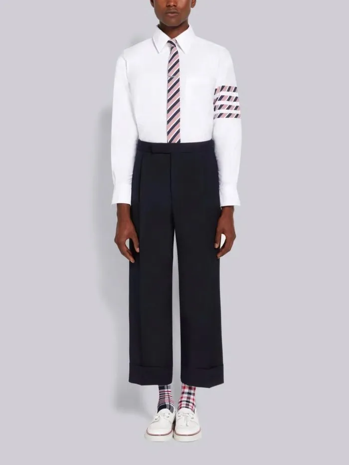 Oxford Stripe 4bar Straight Fit Shirt White Men Thom Browne Shirting