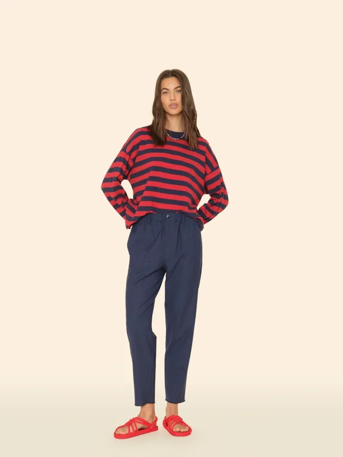 Pants and Jumpsuits Navy Melange Mercer Pant 8211 XRENA Women