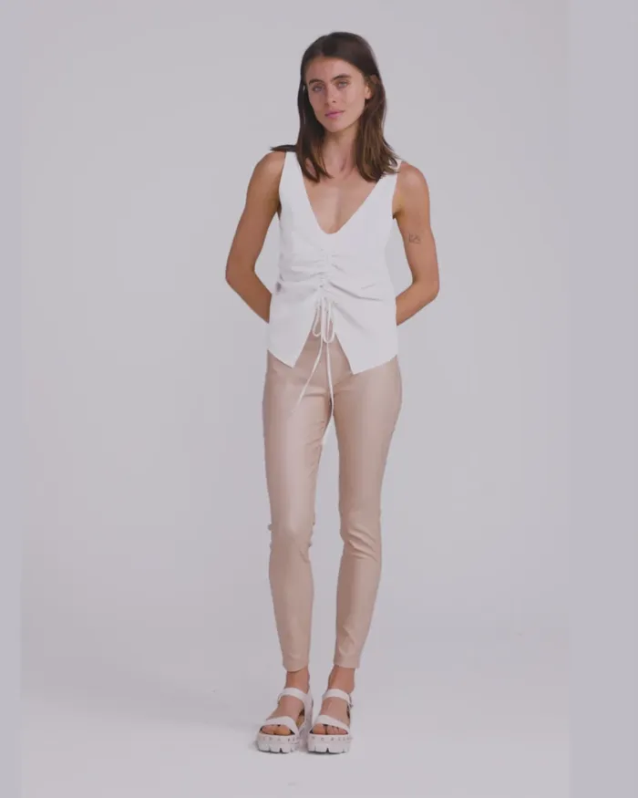 Pants and Skirts City Slicker Coated Legging 8211 Sand 8211 Belle and Bloom Women