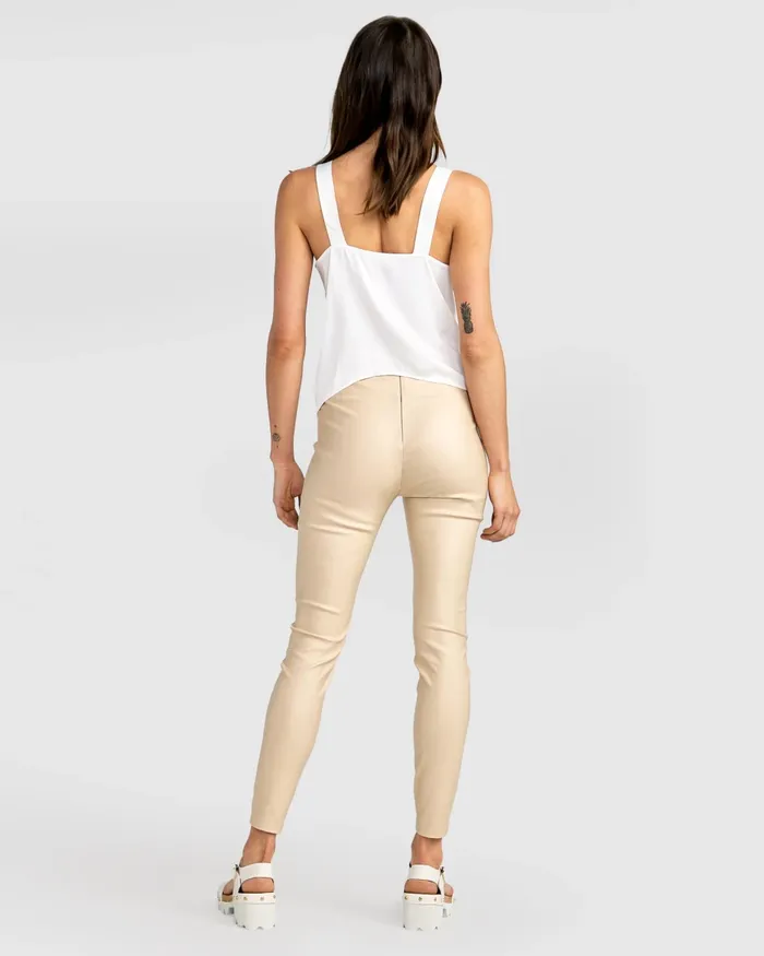Pants and Skirts City Slicker Coated Legging 8211 Sand 8211 Belle and Bloom Women