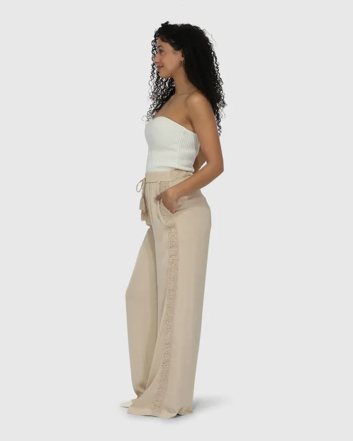Pants and Skirts Women Belle and Bloom Everywhere All At Once Wide Leg Pant 8211 Latte