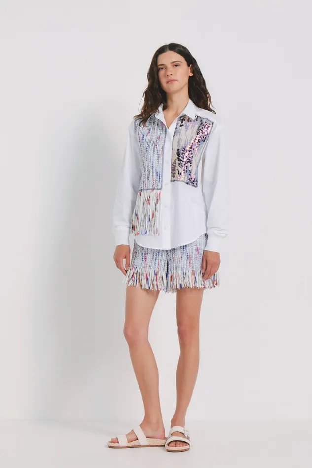 Patchwork And Fringe Shirt Women Desigual Tops and Shirts
