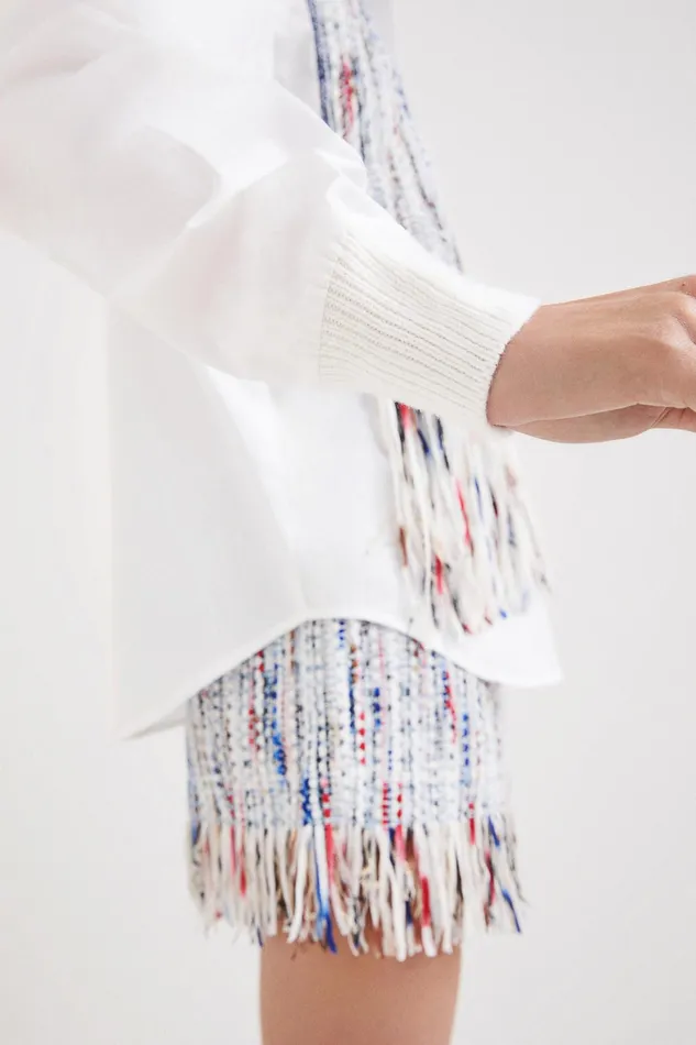 Patchwork And Fringe Shirt Women Desigual Tops and Shirts