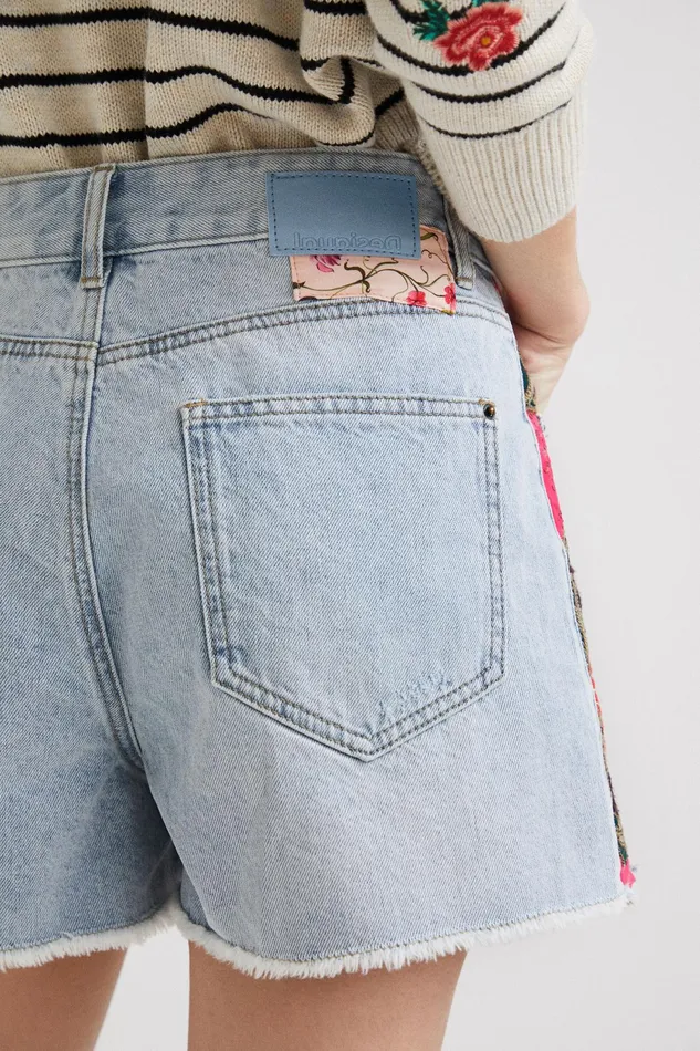 Patchwork Denim Shorts Women Desigual Skirts and Shorts