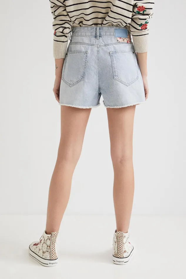 Patchwork Denim Shorts Women Desigual Skirts and Shorts