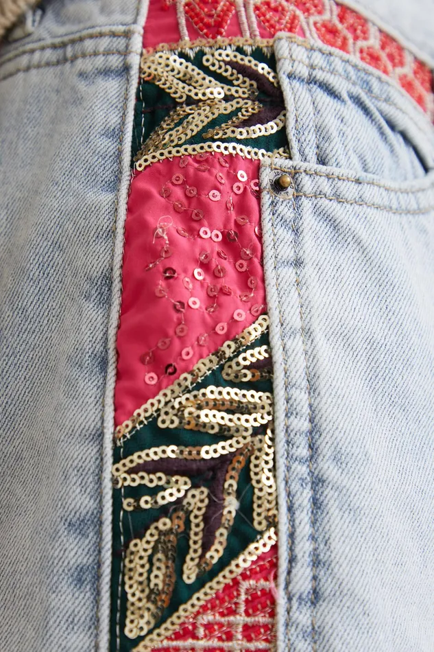Patchwork Denim Shorts Women Desigual Skirts and Shorts