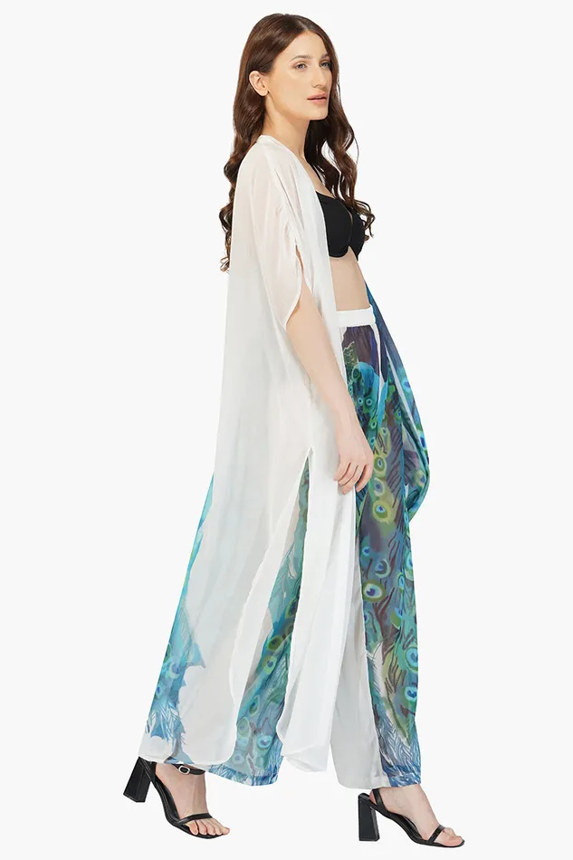 Peacock Chiffon Cover Up Pants Peacock Chiffon Cover Up Pants