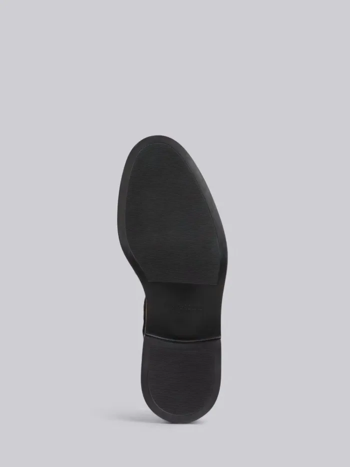 Pebble Grain Leather Lightweight Rubber Sole Brogued Fisherman Sandal Black Women Thom Browne Brogues and Loafers