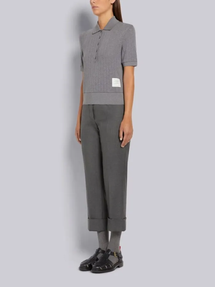 Pebble Grain Leather Lightweight Rubber Sole Brogued Fisherman Sandal Black Women Thom Browne Brogues and Loafers