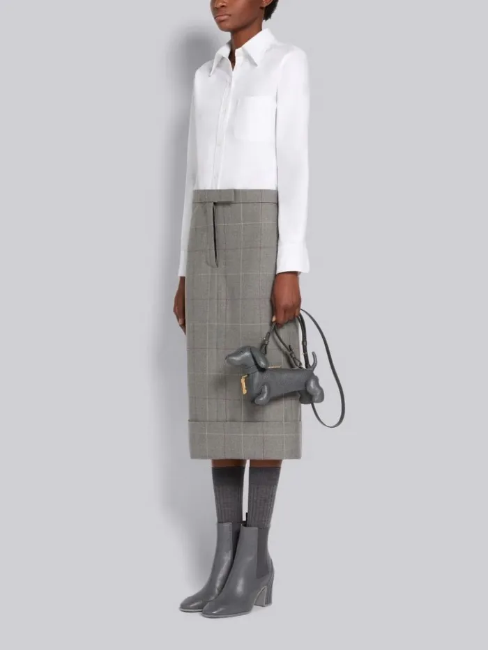 Pebble Grain Leather Mini Hector Crossbody Dark Grey Women Thom Browne Crossbody Bags