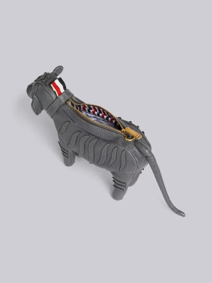 Pebble Grain Leather Mini Tiger Crossbody Dark Grey Women Thom Browne Crossbody Bags