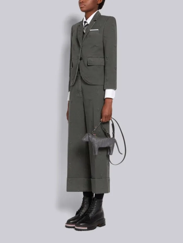 Pebble Grain Leather Mini Tiger Crossbody Dark Grey Women Thom Browne Crossbody Bags