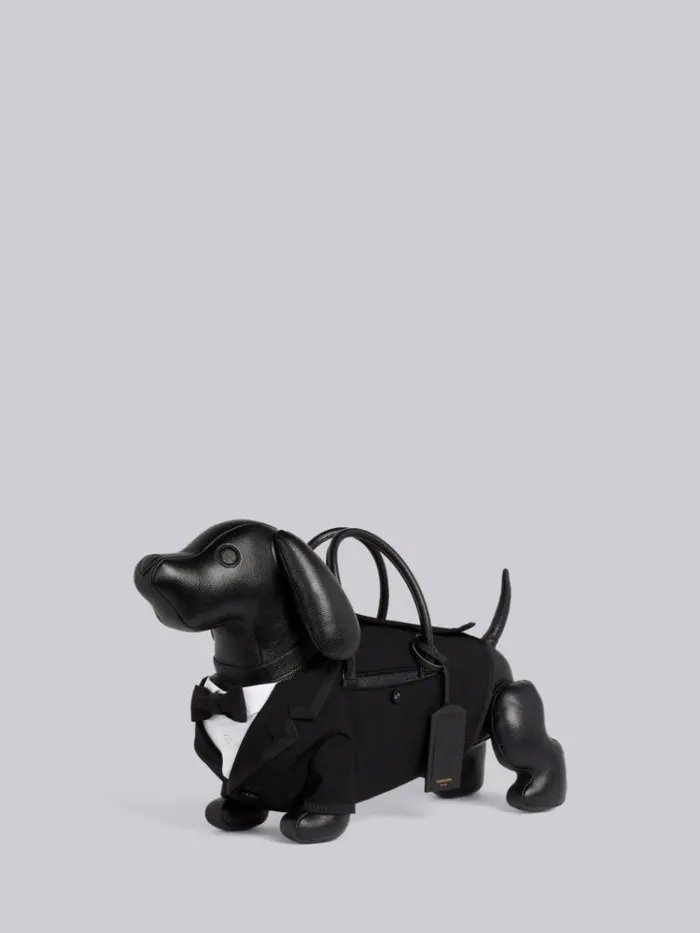 Pebble Grain Leather Tuxedo Hector Bag Black WomenMen Thom Browne Handbags and Totes