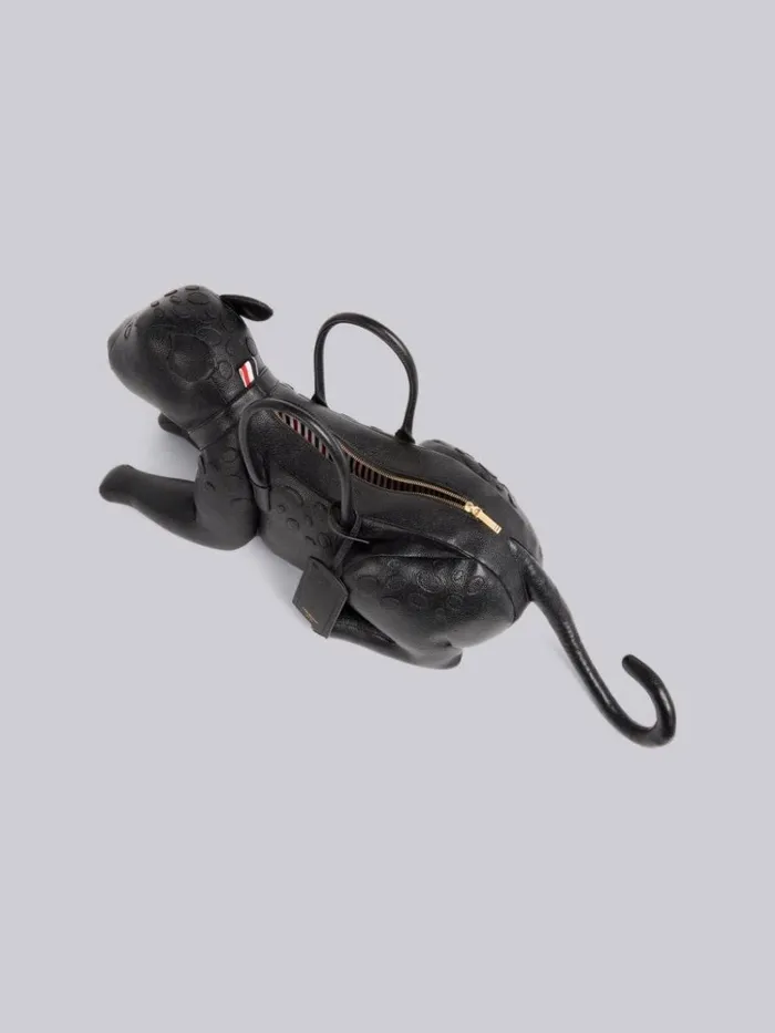 Pebbled Calfskin Cheetah Bag Black Men Thom Browne Handbags and Totes