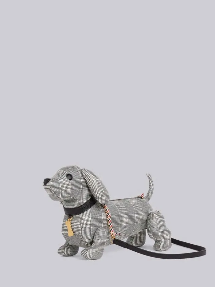 Pebbled Calfskin Prince Of Wales Mini Hector Bag Black And White Women Thom Browne Crossbody Bags Pebbled Calfskin Prince Of Wales Mini Hector Bag Black And White Women Thom Browne Crossbody Bags