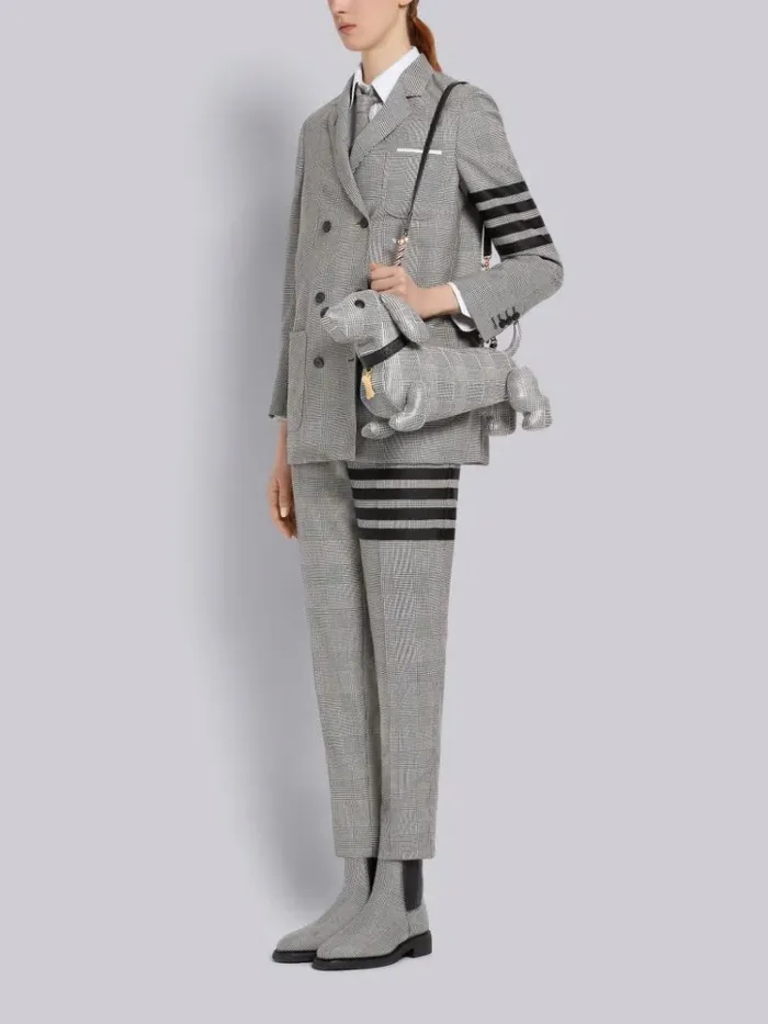 Pebbled Calfskin Prince Of Wales Mini Hector Bag Black And White Women Thom Browne Crossbody Bags Pebbled Calfskin Prince Of Wales Mini Hector Bag Black And White Women Thom Browne Crossbody Bags