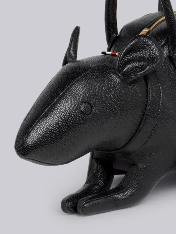 Pebbled Calfskin Rat Bag Black Men Thom Browne Handbags and Totes