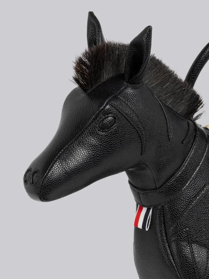 Pebbled Calfskin Zebra Bag Black Men Thom Browne Handbags and Totes