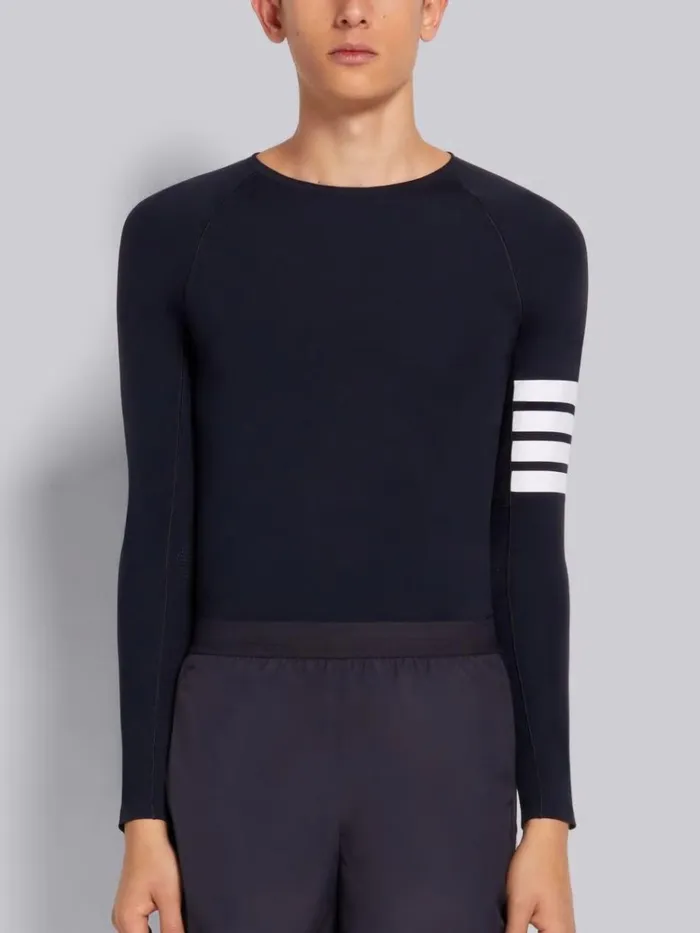 Piecedyed Interlock 4bar Compression Tee Navy Men Thom Browne Sweats