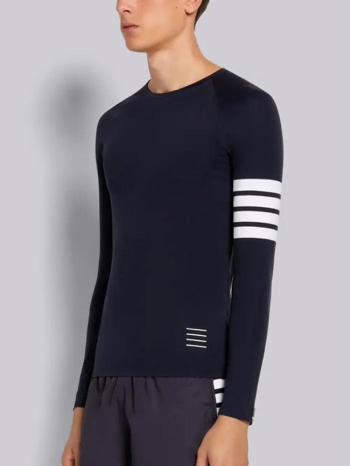 Piecedyed Interlock 4bar Compression Tee Navy Men Thom Browne Sweats