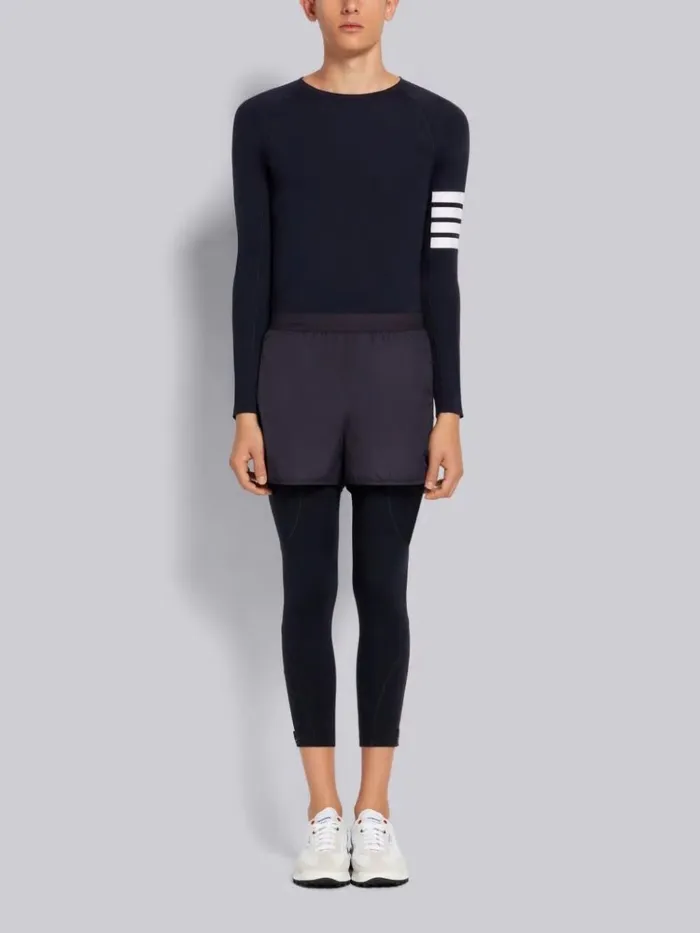 Piecedyed Interlock 4bar Compression Tee Navy Men Thom Browne Sweats