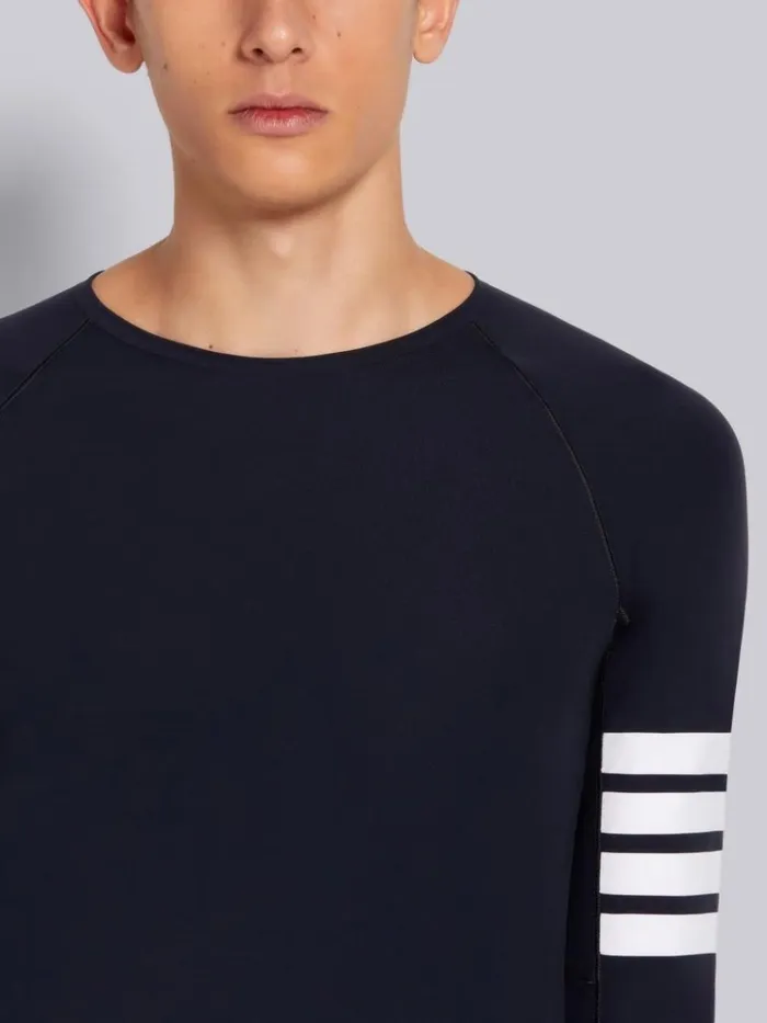 Piecedyed Interlock 4bar Compression Tee Navy Men Thom Browne Sweats